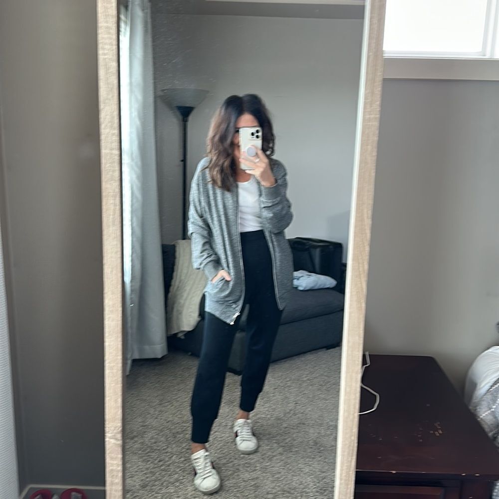 H&M long bomber jacket